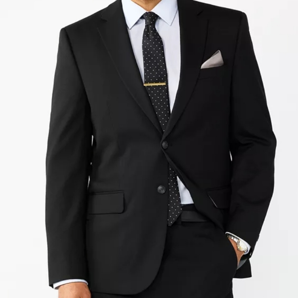 JM Haggar Premium Suit Jacket Classic fit Black size 48 regular